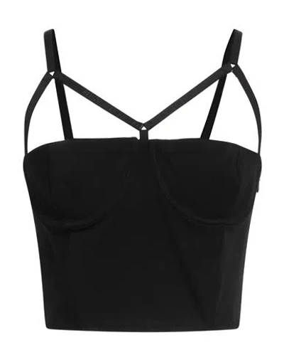 Alessandro Vigilante Woman Top Black Size 6 Viscose, Polyamide, Elastane