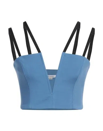 Alessandro Vigilante Woman Top Pastel Blue Size 8 Viscose, Polyamide, Elastane