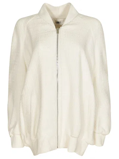 Alessandro Vigilante Zipped Oversized Jacket In White