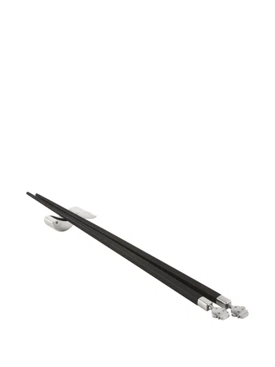 Alessi Alessandro Stainless Steel-tip Chopsticks In Brown
