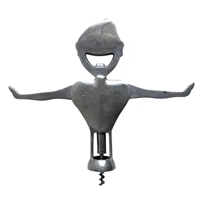 Pre-owned Alessi Aluminum Corkscrew And Bottle Opener, Italy, 1950's In Gray