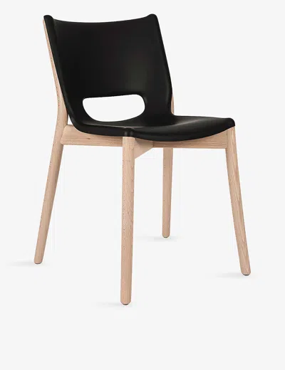 Alessi Black Poele Monoshell Steel And Wood Chair 81cm