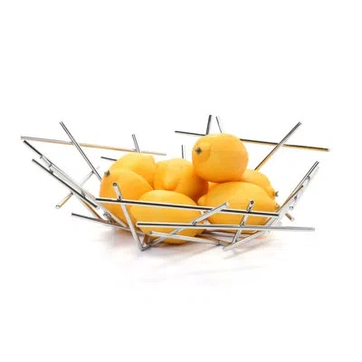 Alessi Blow Up Basket In Silver