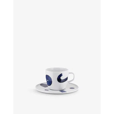 Alessi Blue Itsumo Yunoki Porcelain Coffee Cup And Saucer Set
