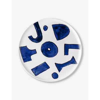 Alessi Blue Itsumo Yunoki Porcelain Dessert Plates Set Of Four 21cm