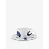Alessi Blue Itsumo Yunoki Porcelain Teacup And Saucer Set In Blue