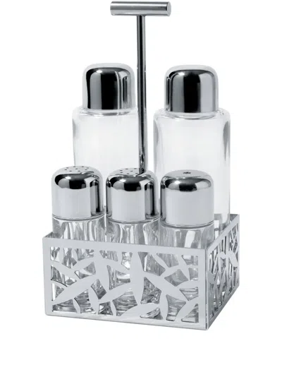 Alessi Cactus Condiment Set In Steel
