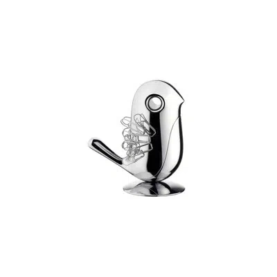 Alessi Chip Metal Paper Clip Holder In Silver