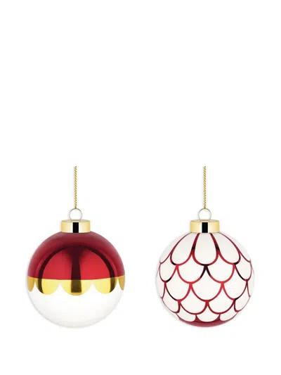 Alessi Christmas-tree Balls (set Of Two) In Red