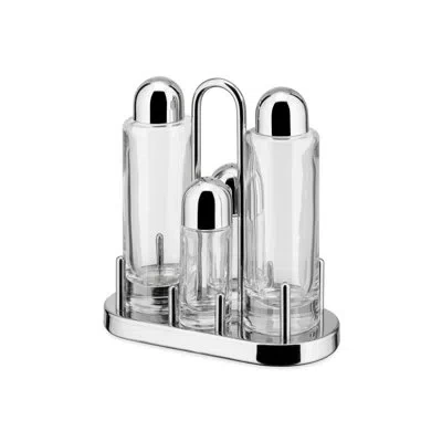 Alessi Condiment Set In Silver