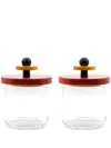 Alessi Contrasting-lid Transparent Glass (set Of Two) In 中性色