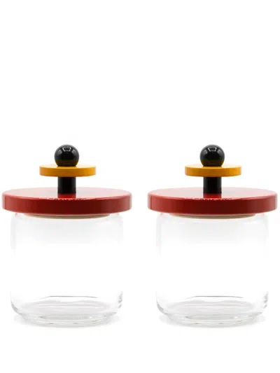 Alessi Contrasting-lid Transparent Glass (set Of Two) In 中性色