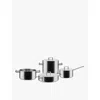 Alessi Silver Convivio 4-piece Stainless-steel Cookware Set In Silver