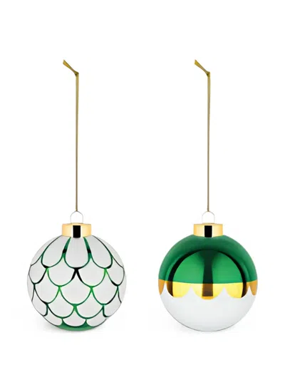 Alessi Delight Baubles ( Set Of Two) In Green
