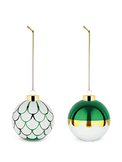 Alessi Delight Christmas Baubles (set Of Two) In Multi