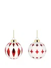 Alessi Delight Christmas-tree Balls (set Of Four) In Red