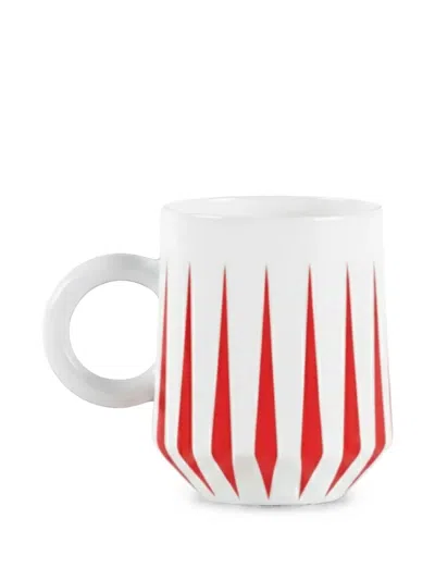 Alessi Delight Geometric-print Mugs (set Of Two) In White