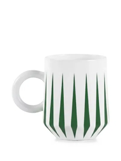 Alessi Delight Geometric-print Mugs (set Of Two) In White
