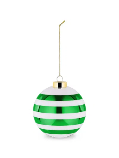 Alessi Delight Polka-dot Striped Christmas Baubles (set Of Two) In Green