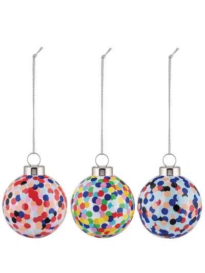 Alessi Dotted Porcelain Ornaments (set Of Three) In Blue