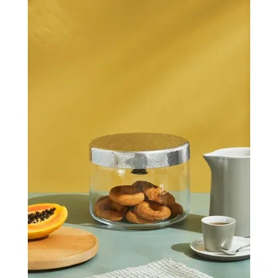 Alessi Dressed Biscuit Box In Clear,silver