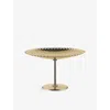 Alessi Edges Brass Cake Stand In Gold