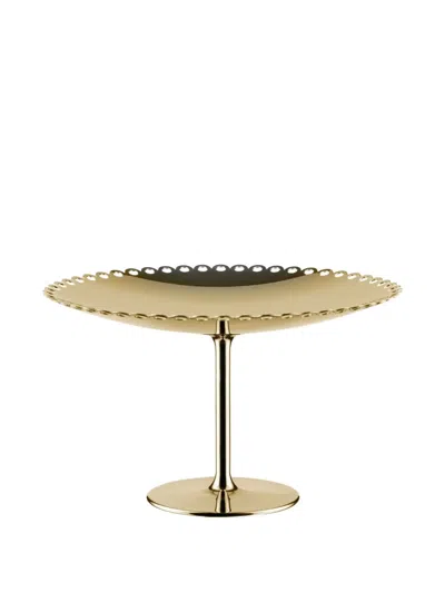 Alessi Edges-detail Cake Stand (24cm) In Gold