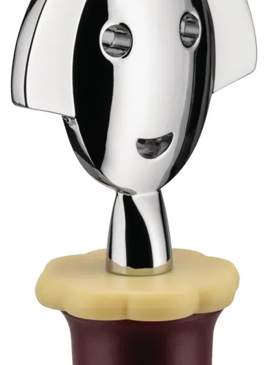 Alessi Face Wine Stopper In Silver