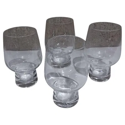 Pre-owned Alessi For Delta Airlines Set Of Four Wine Juice Glasses Italy In Gray
