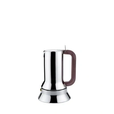 Alessi Forato Espresso Coffee Maker In Silver,brown