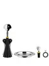 Alessi Gam01 Stainless Steel Wine Set In Black
