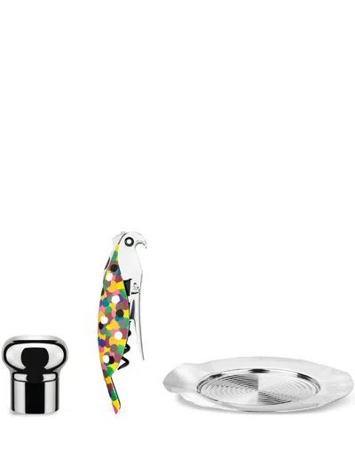 Alessi Gam32 Stainless Steel Wine Set In Silver