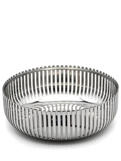 Alessi Geometric Stainless-steel Basket In Cestino In Acciaio Ø 15 H 5 Cm Inox