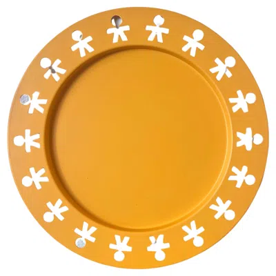 Pre-owned Alessi Girotondo Round Stainless Steel Tray Postmodern In Yellow
