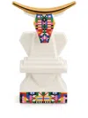 Alessi Holyhedrics Cow Porcelain Ornament In Weiss
