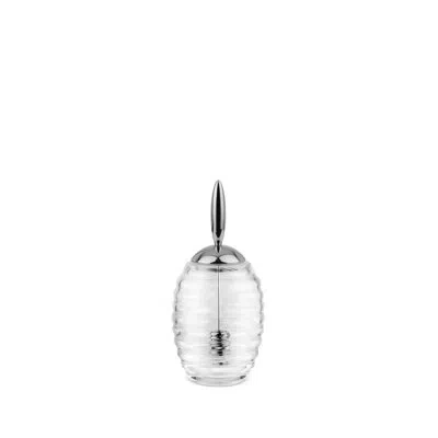 Alessi Honey Pot Honey Jar With Dipper In Clear,stainless Steel