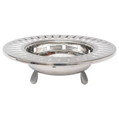Pre-owned Alessi Italian  Stainless Steel Cutout Skyscraper Footed Bowl 90's In Gray