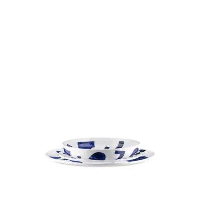 Alessi Its-yunokiware, 12 Pcs Dinner Wear Set For 4 In Blue,white
