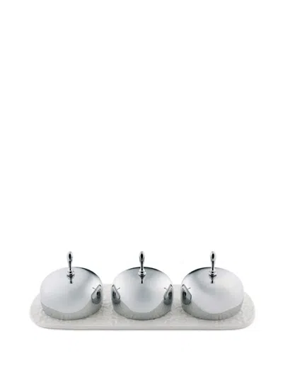 Alessi Jam Tray (set Of Three) In Silver