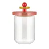 Alessi Jar 100 With Beechwood Lid In Pink Multi