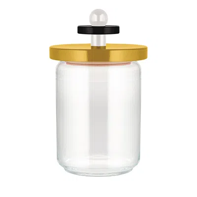 Alessi Jar 100 With Beechwood Lid In Yellow Multi