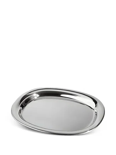 Alessi Jm13 Polished Oval Serving Plate In Silver