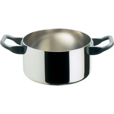 Alessi La Cintura Di Orione Casserole With Two Handles In Silver,black