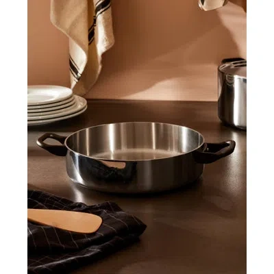 Alessi La Cintura Di Orione Low Casserole With Two Handles In Stainless Steel