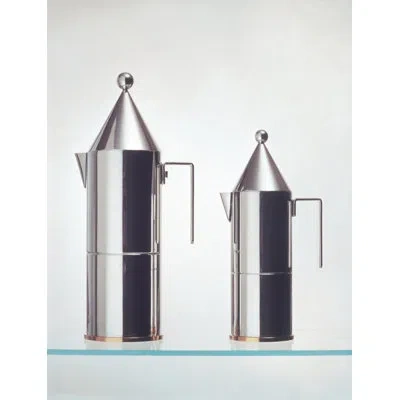Alessi La Conica Espresso Coffee Maker In Silver,copper