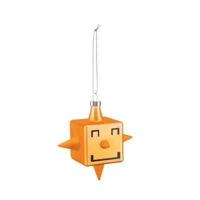 Alessi Le Palle Quadrate Cubik Star Christmas Ornament In Yellow,black