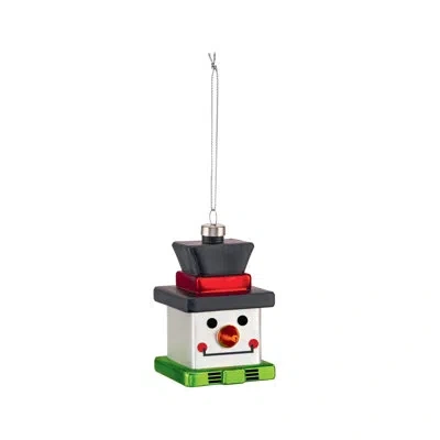 Alessi Le Palle Quadrate Snow Cube Christmas Ornament In Black,red,white,green