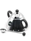 Alessi Logo-print Sugar Bowl & Spoon Set In Zuccheriera Con Cucchiaino In Acciaio Inox 18/10 Manico Nero