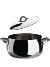 Alessi Low Stainless Steel Casserole Pot (28cm) In Silver