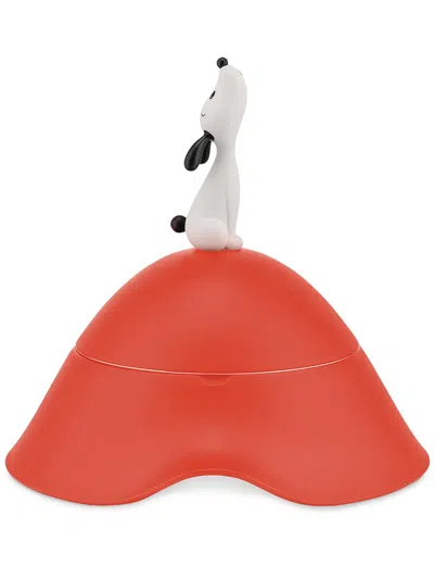 Alessi Lula Dog Bowl With Lid In Red Orange